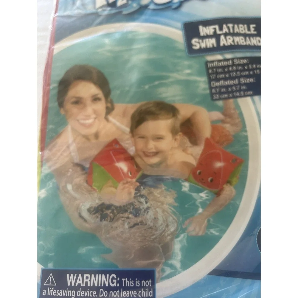 Armband Floats Swim Bands‎ Inflatable H20 Go Watermelon Design Lot of 2 New